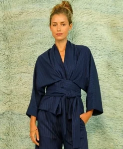 Dames blouse blauw