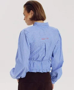 Dames blouse blauw