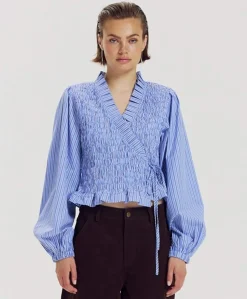 Dames blouse blauw