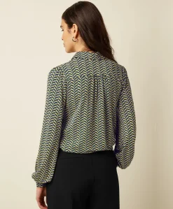 Dames blouse blauw