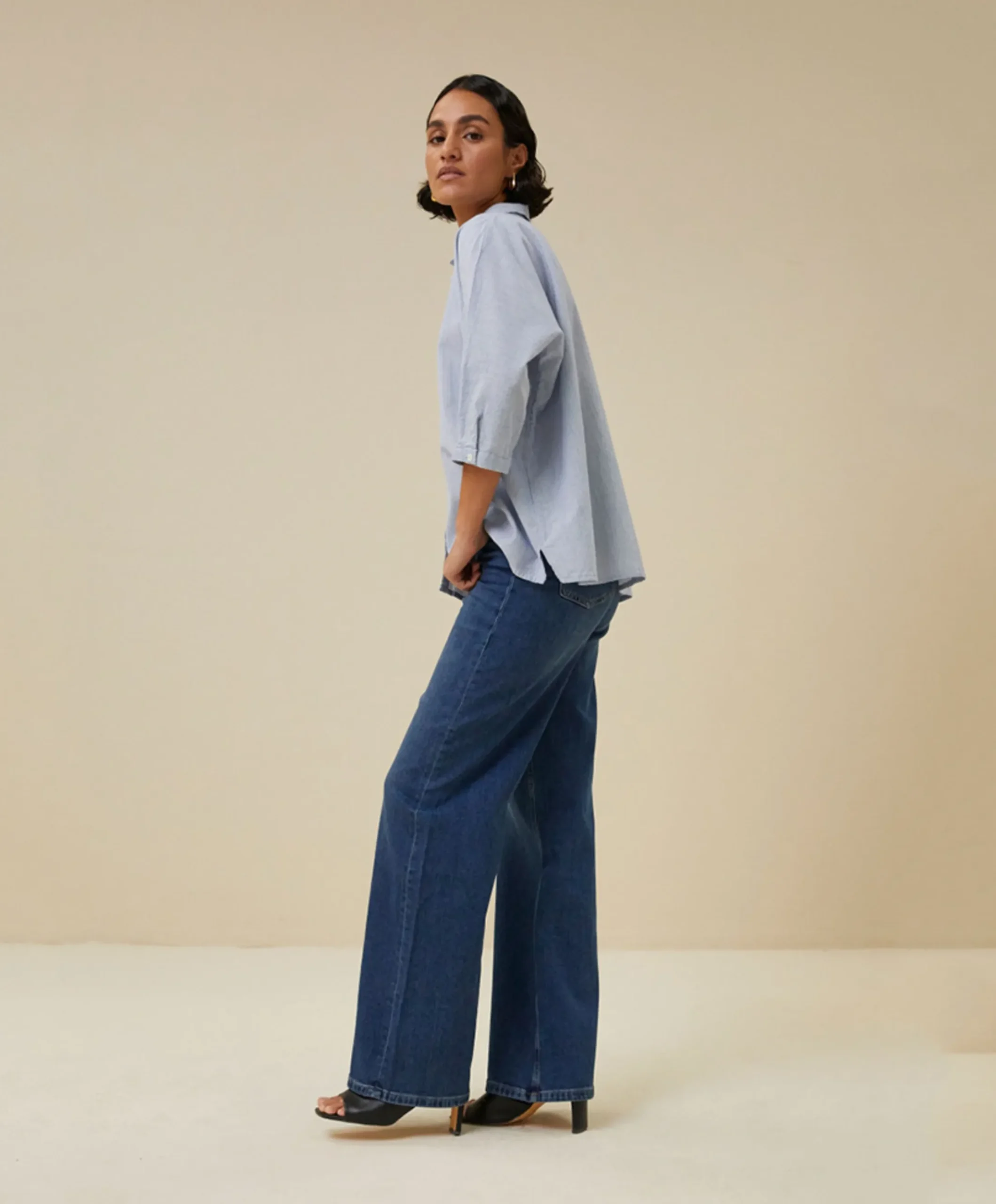 Dames blouse blauw