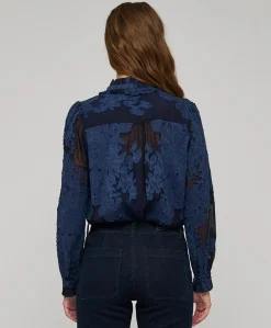 Dames blouse blauw