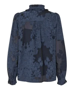Dames blouse blauw