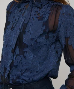 Dames blouse blauw