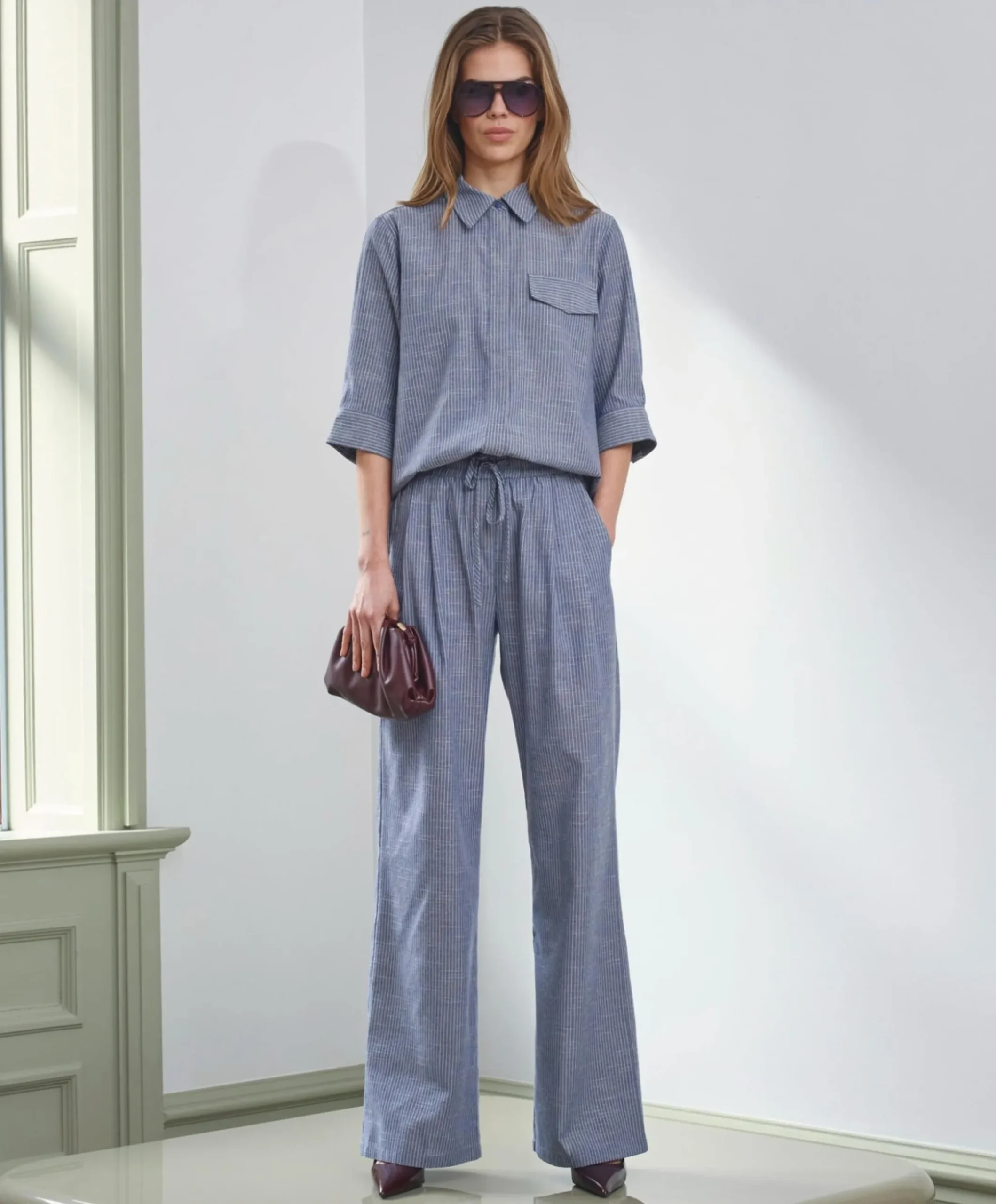 Dames blouse blauw