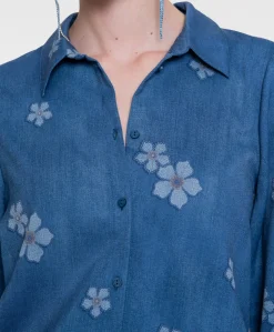 Dames blouse blauw