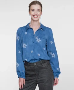 Dames blouse blauw