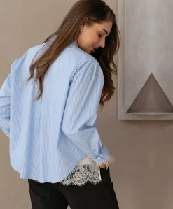 Dames blouse blauw