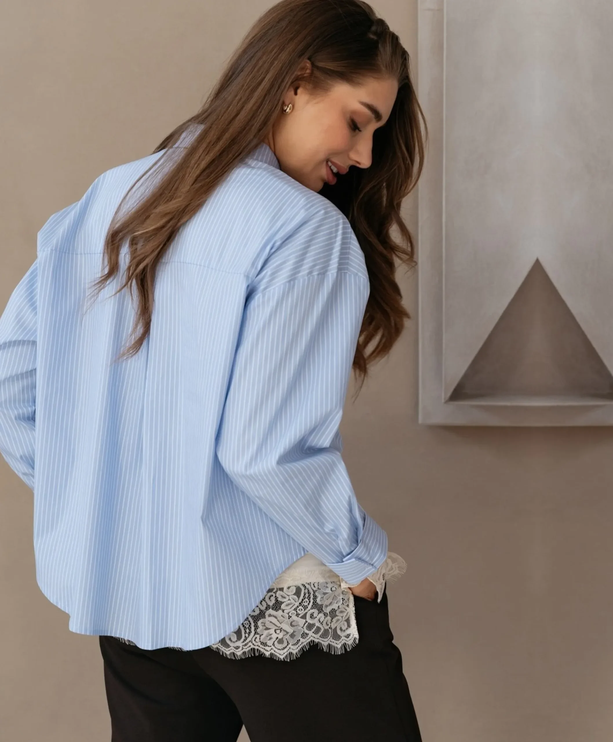 Dames blouse blauw