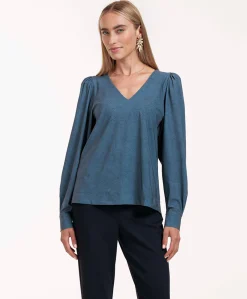 Dames blouse blauw