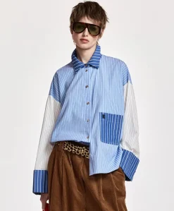 Dames blouse blauw