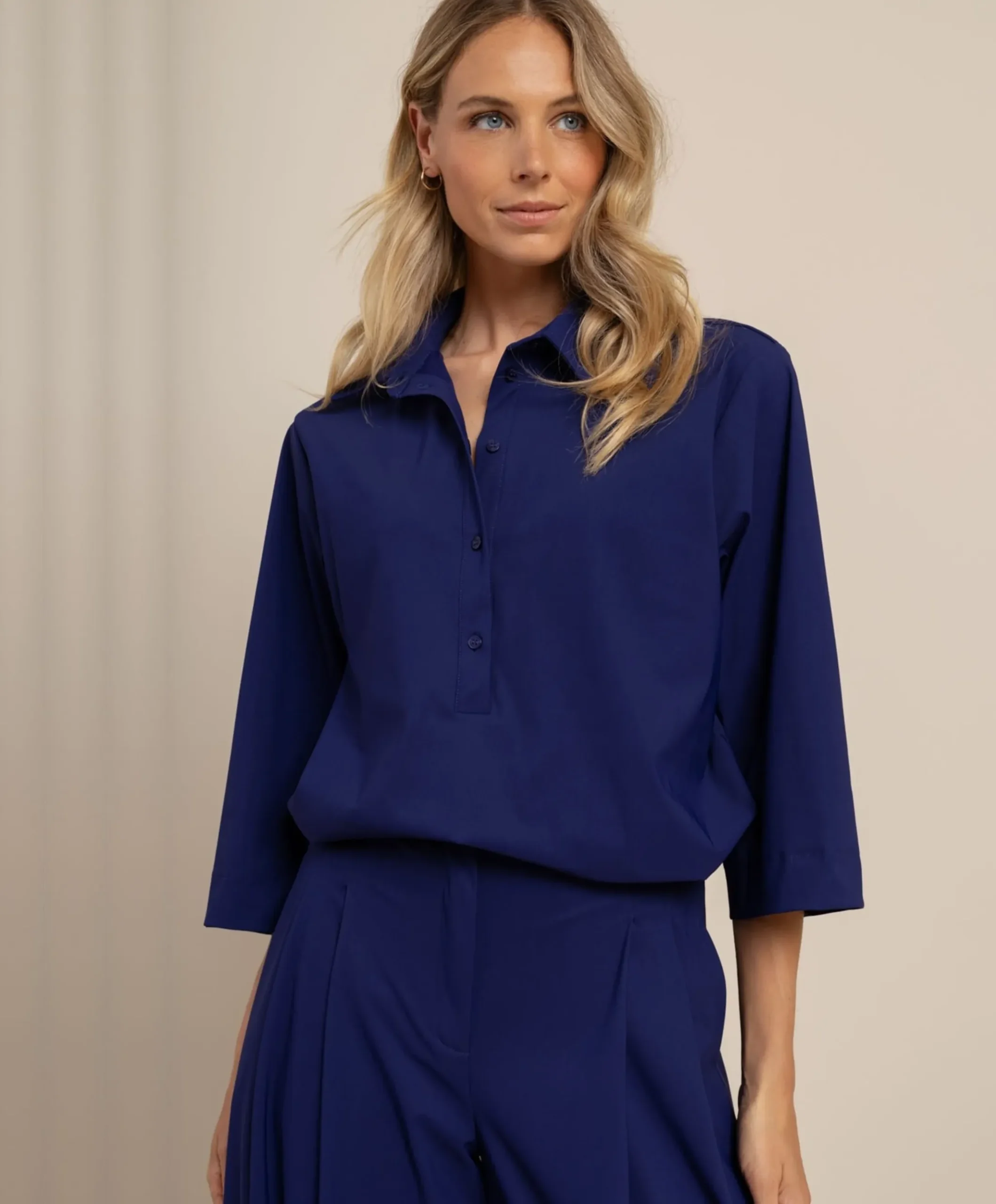 Dames blouse blauw