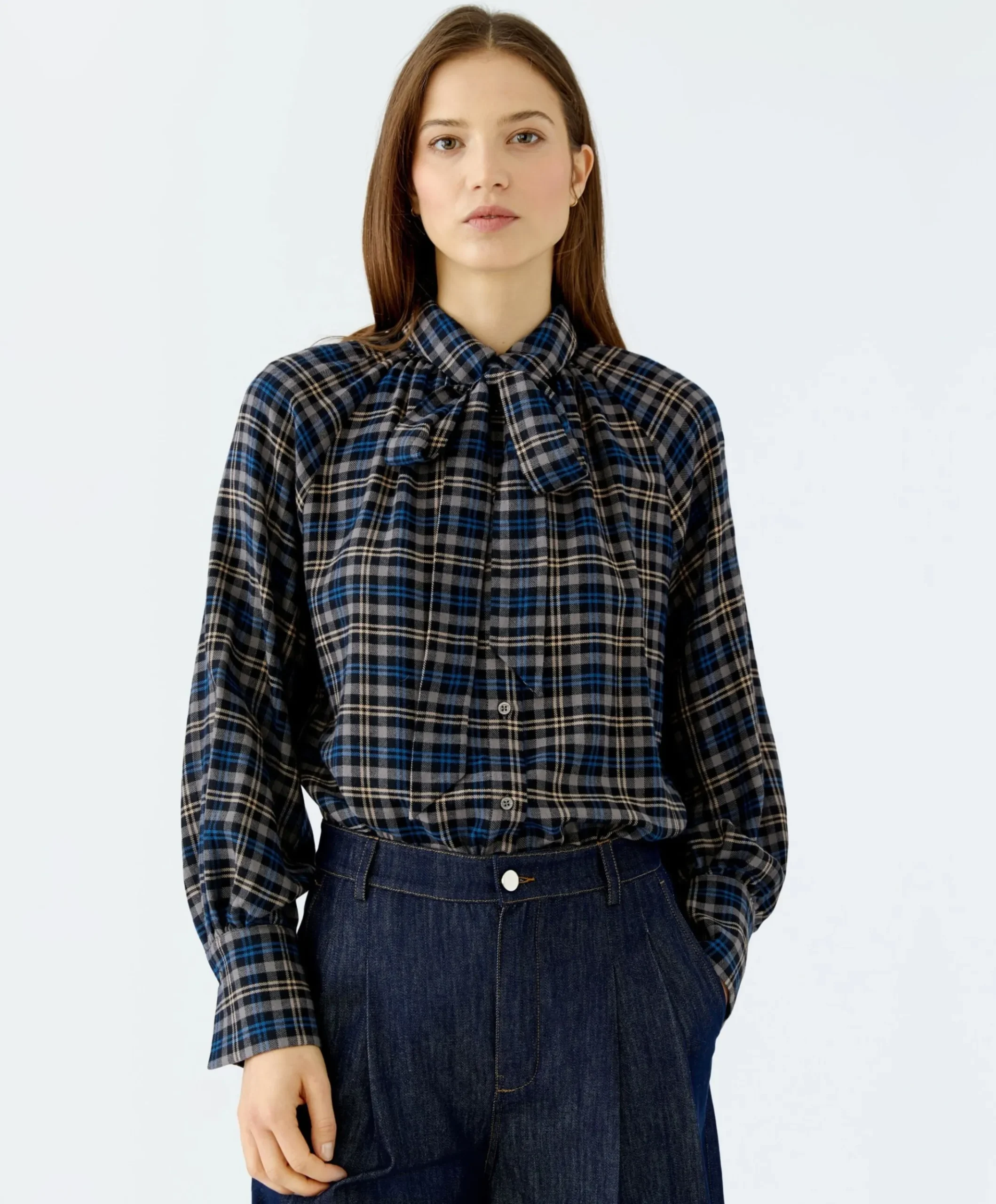 Dames blouse blauw