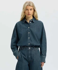 Dames blouse blauw