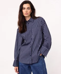 Dames blouse blauw