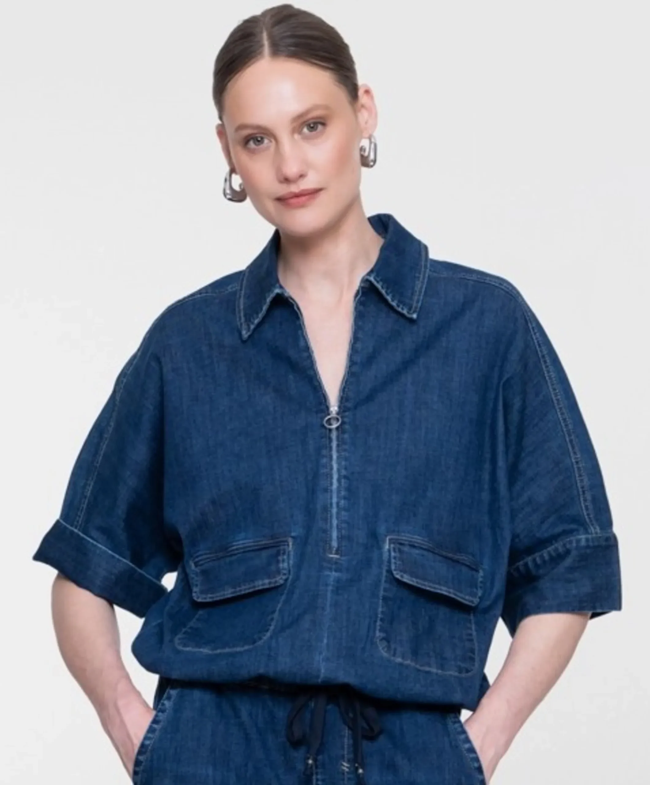 Dames blouse blauw