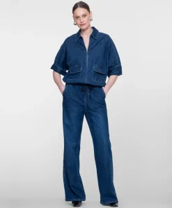 Dames blouse blauw