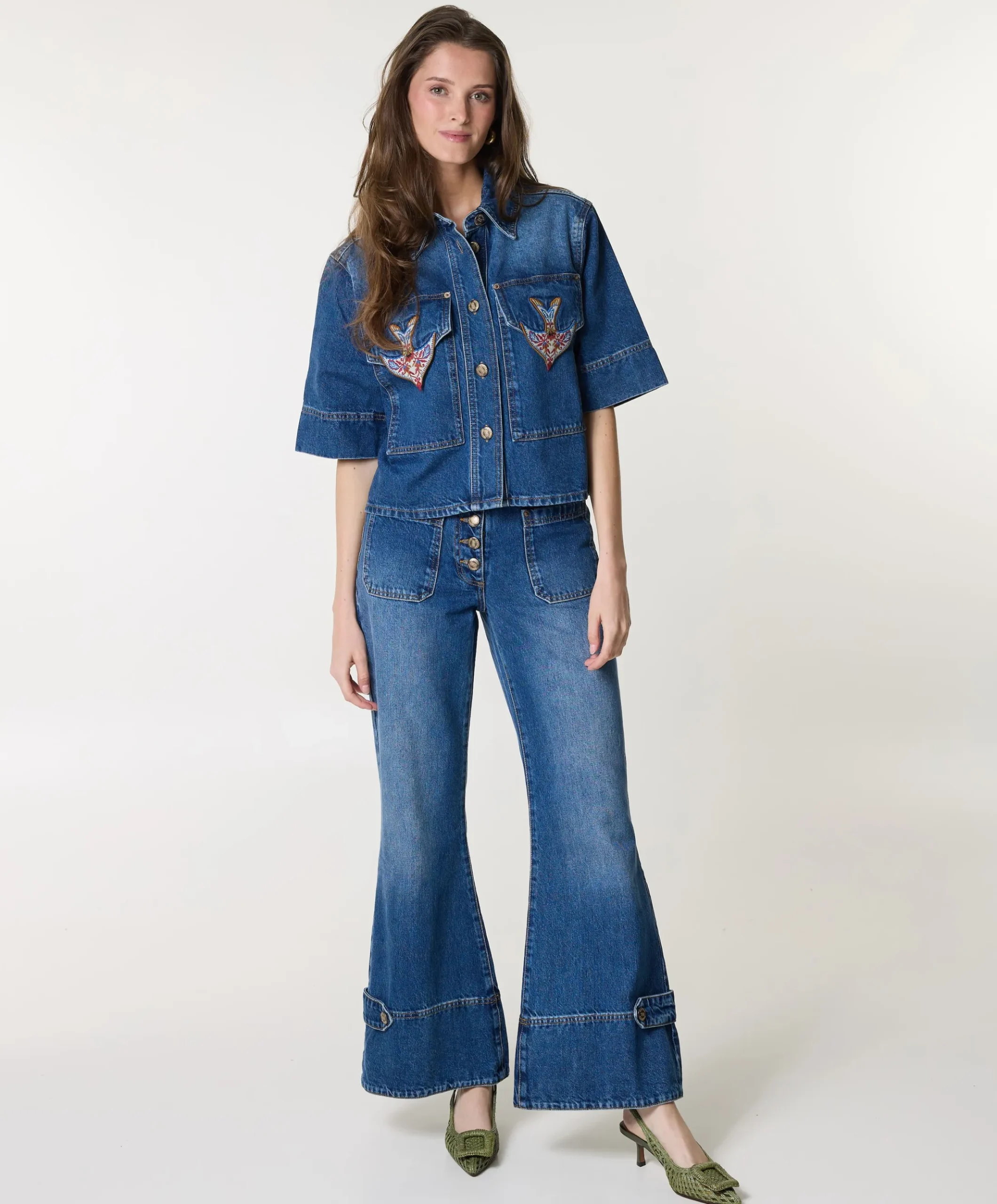 Dames blouse blauw