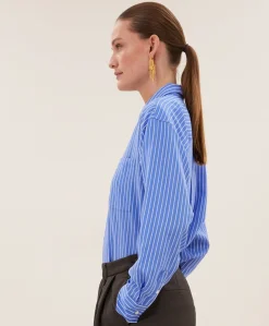 Dames blouse blauw
