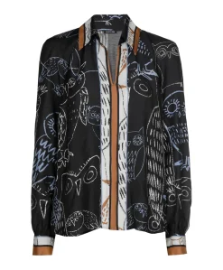 Dames blouse blauw