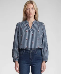 Dames blouse blauw