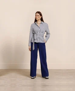 Dames blouse blauw