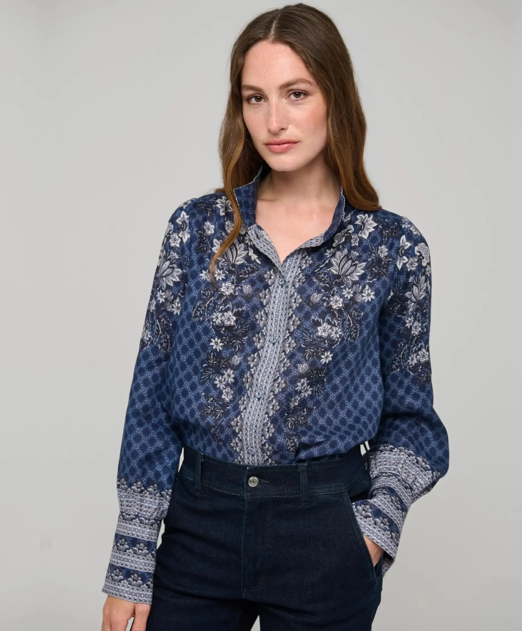 Dames blouse blauw