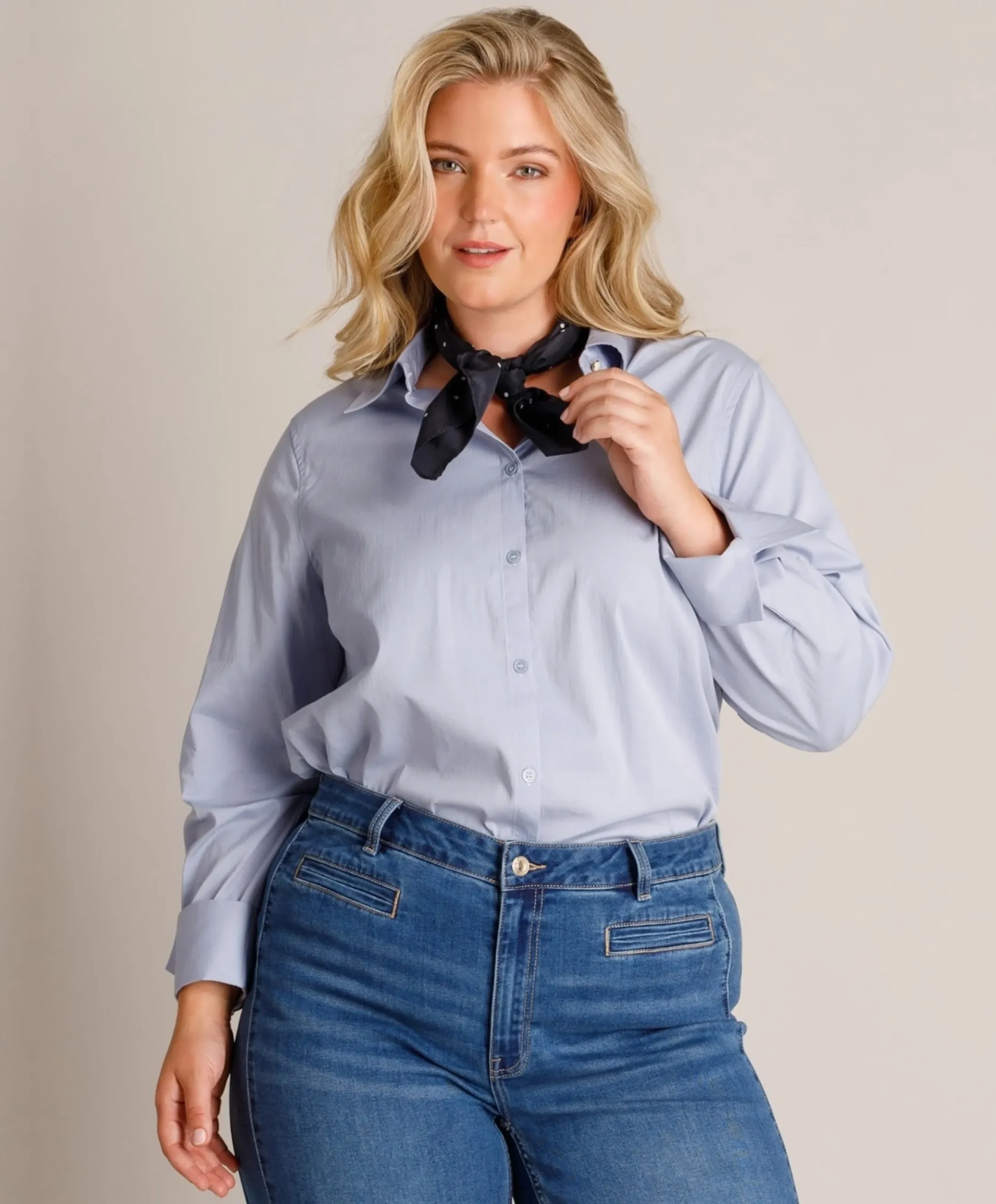 Dames blouse blauw