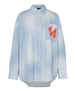 Dames blouse blauw