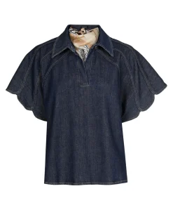 Dames blouse blauw
