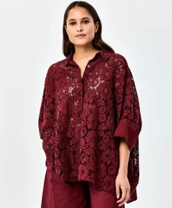 Dames blouse bordeaux
