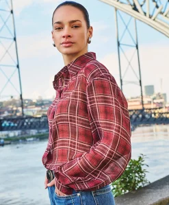 Dames blouse bordeaux