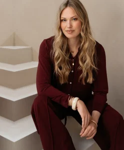 Dames blouse bordeaux