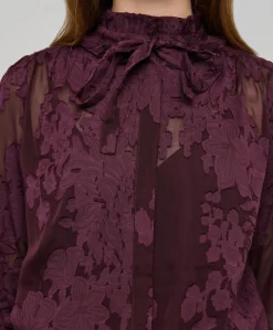 Dames blouse bordeaux