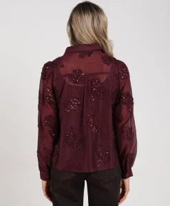 Dames blouse bordeaux