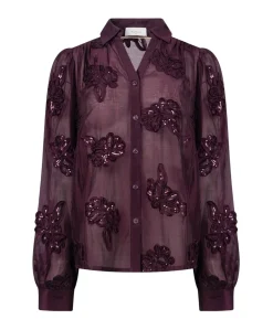 Dames blouse bordeaux