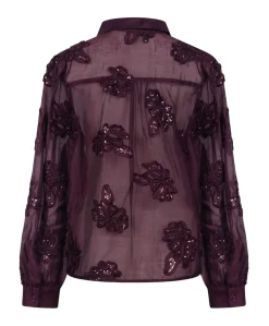 Dames blouse bordeaux