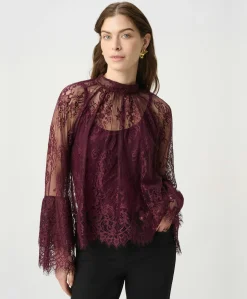 Dames blouse bordeaux