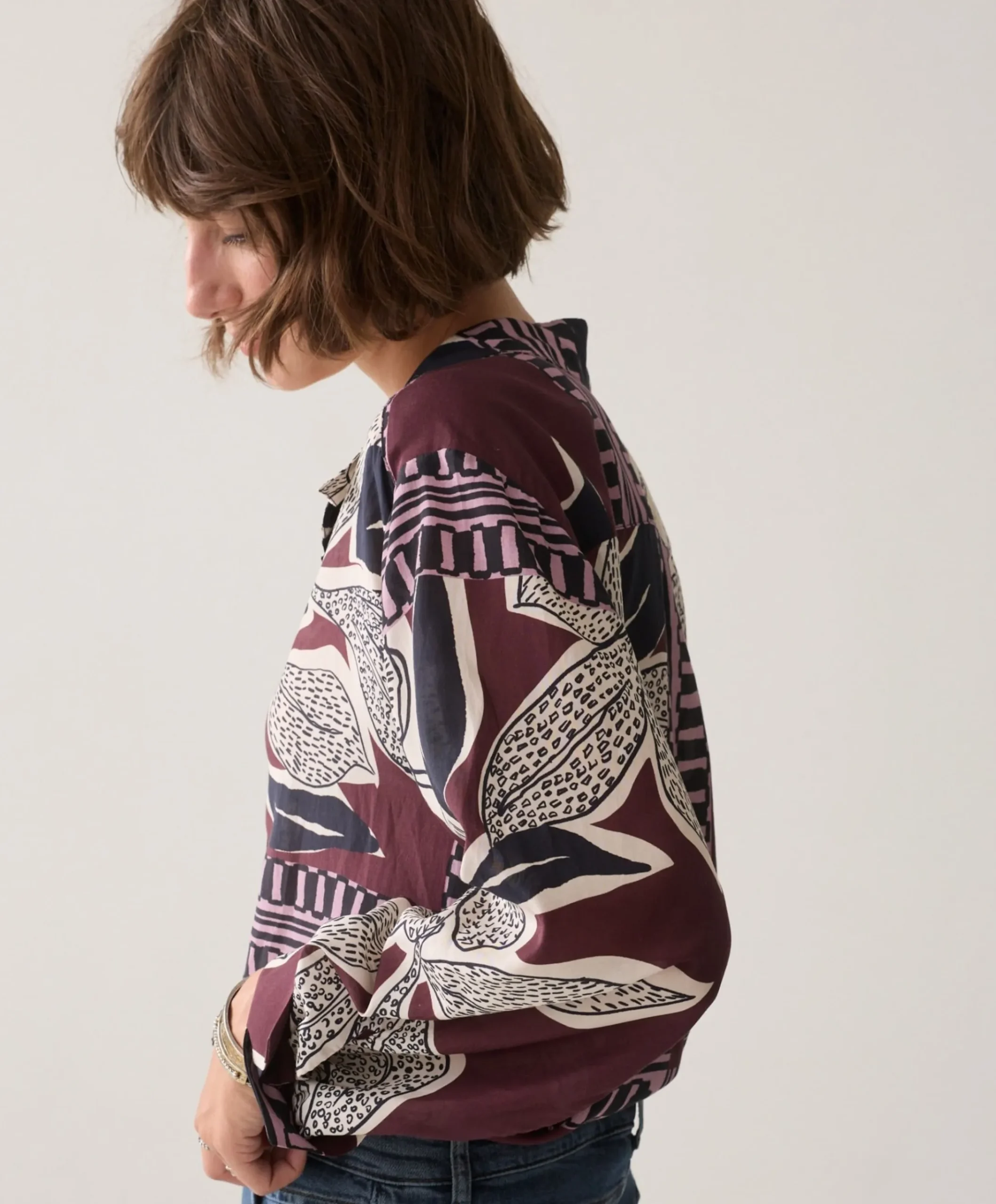 Dames blouse bordeaux