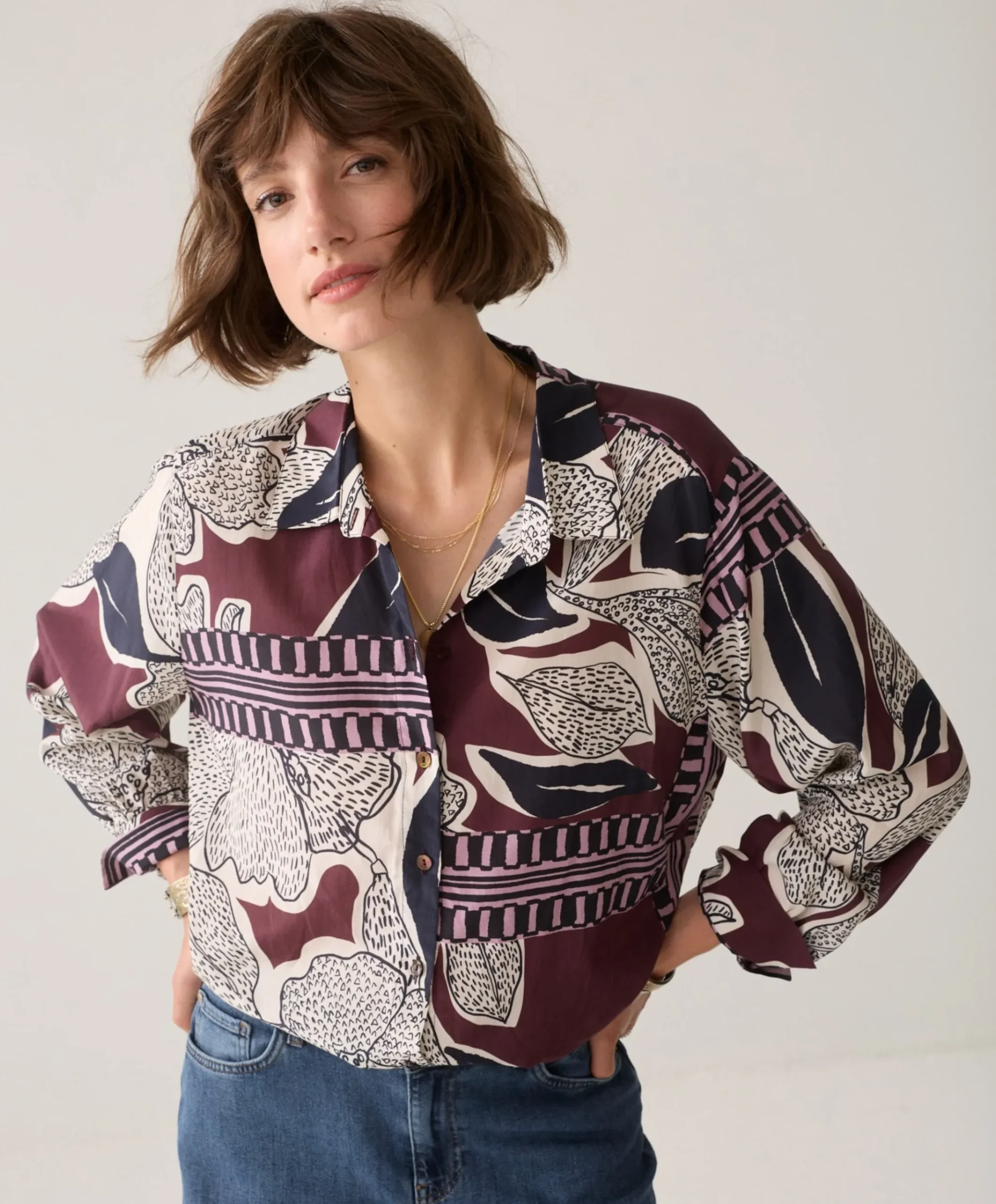Dames blouse bordeaux