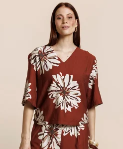 Dames blouse brique
