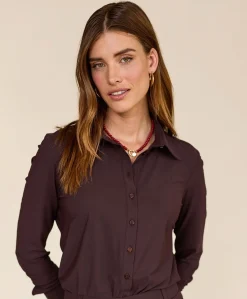 Dames blouse bruin