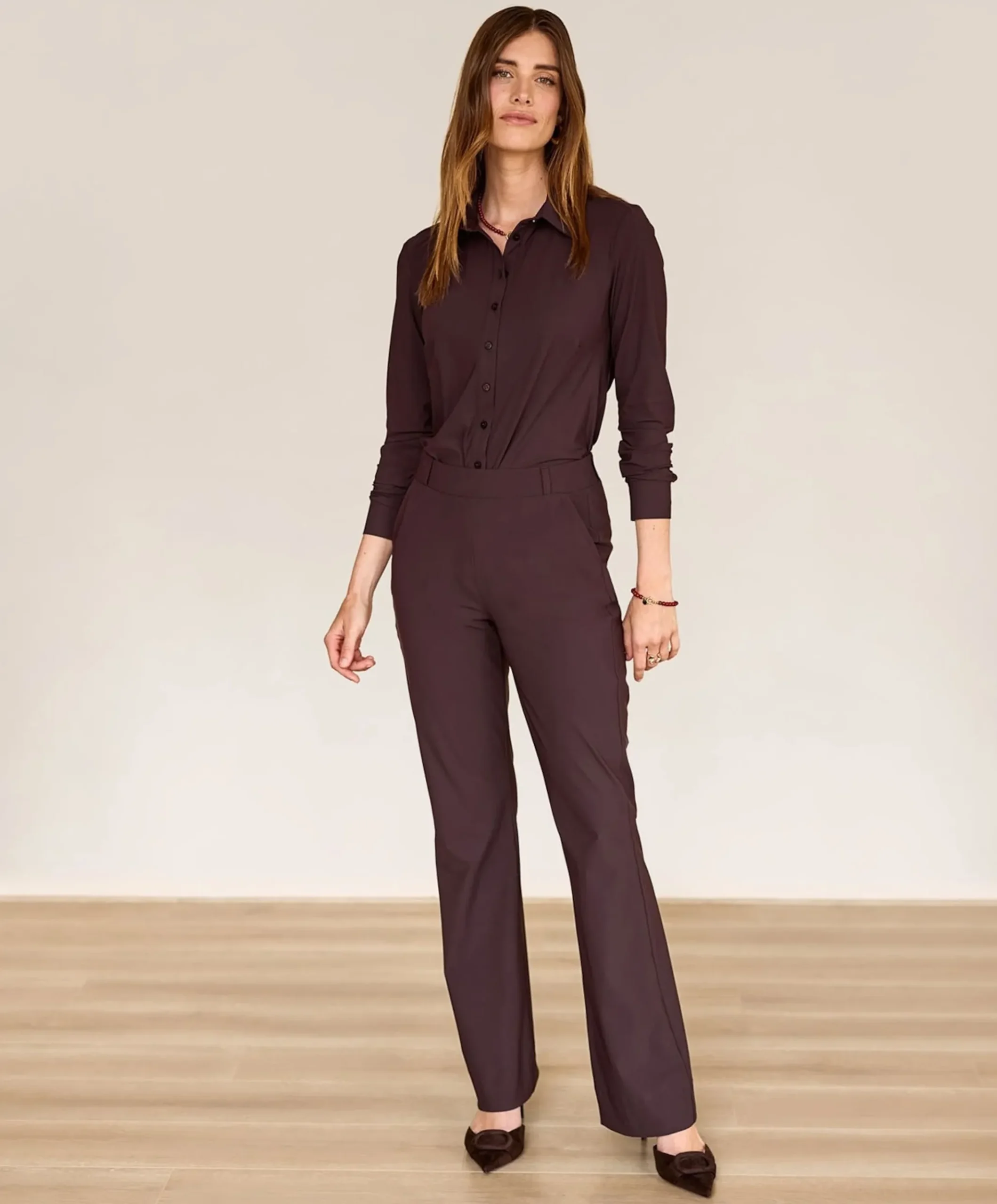 Dames blouse bruin