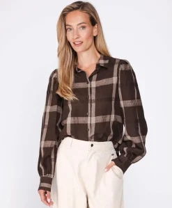 Dames blouse bruin