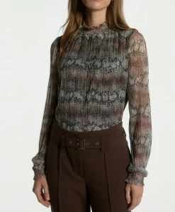 Dames blouse bruin