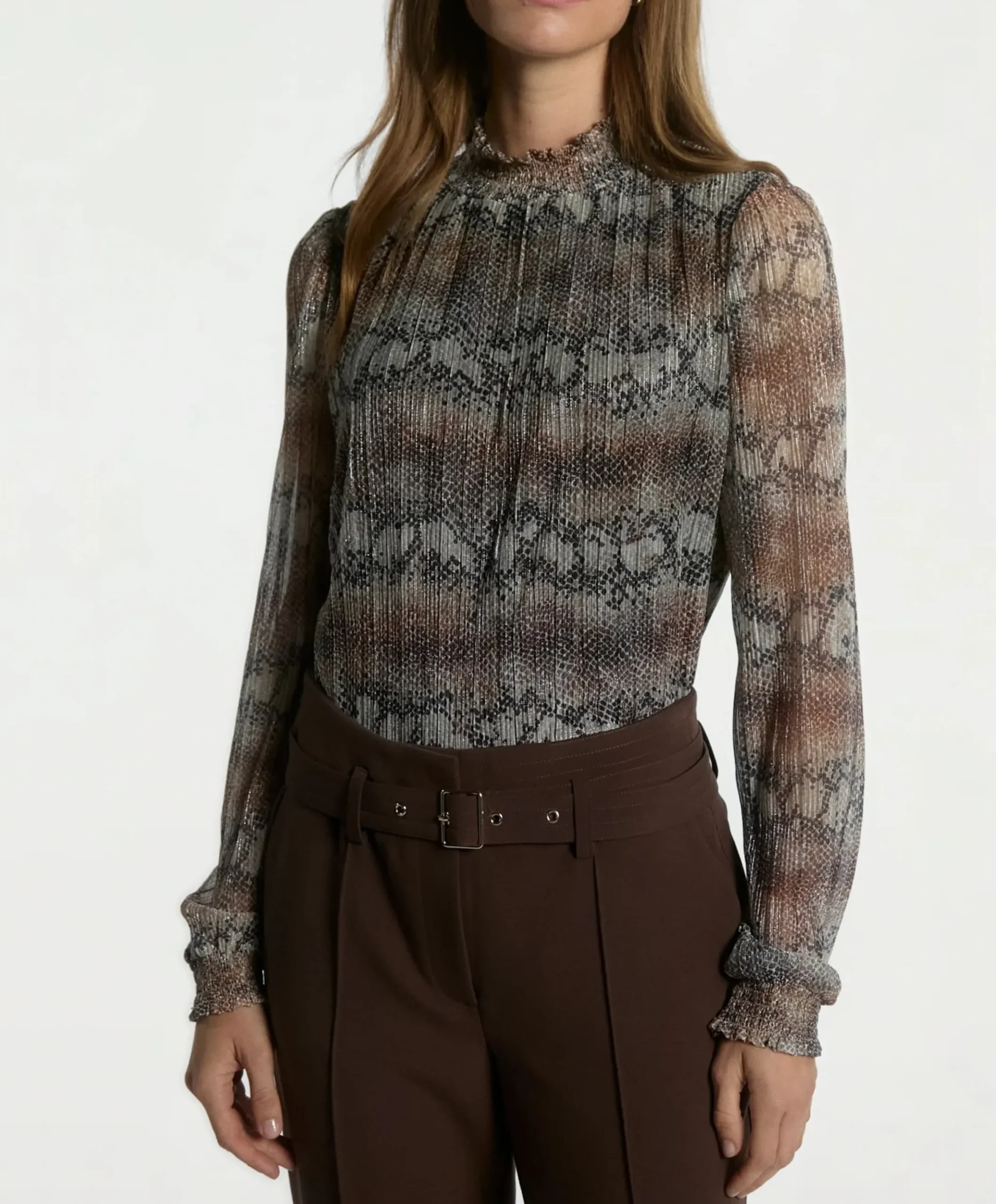 Dames blouse bruin