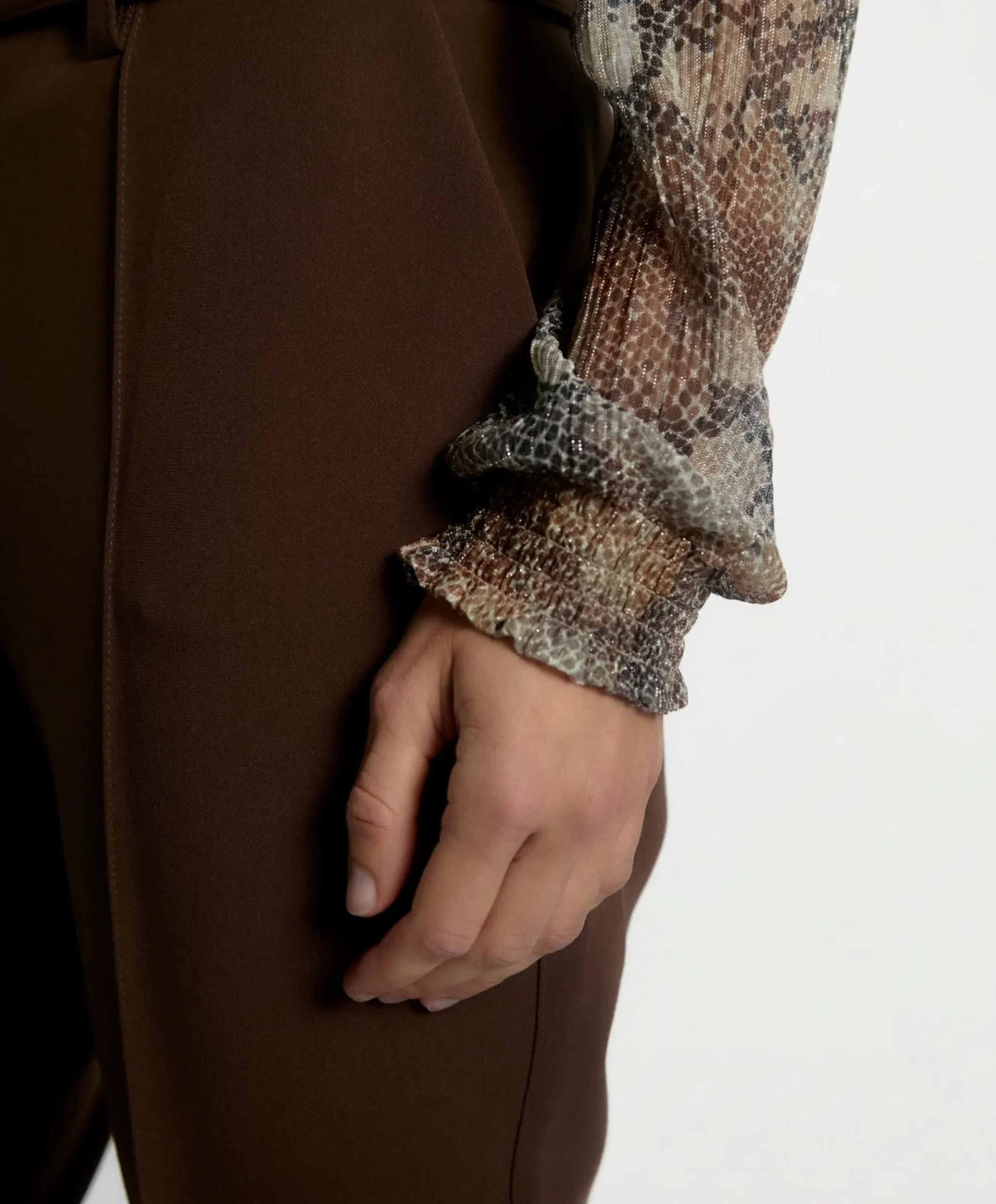 Dames blouse bruin