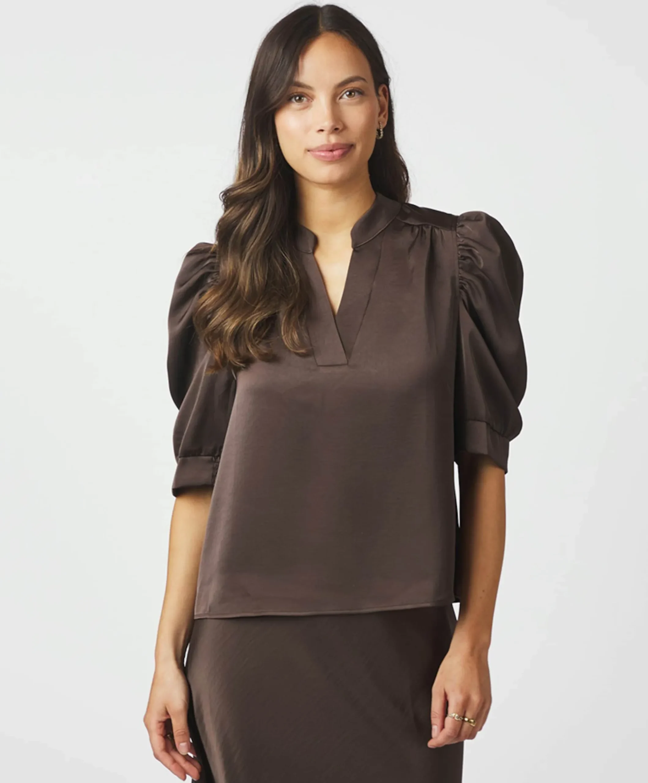 Dames blouse bruin