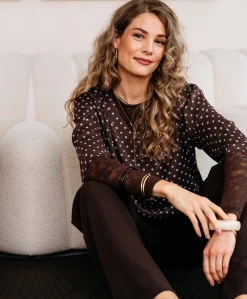 Dames blouse bruin
