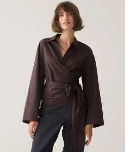 Dames blouse bruin